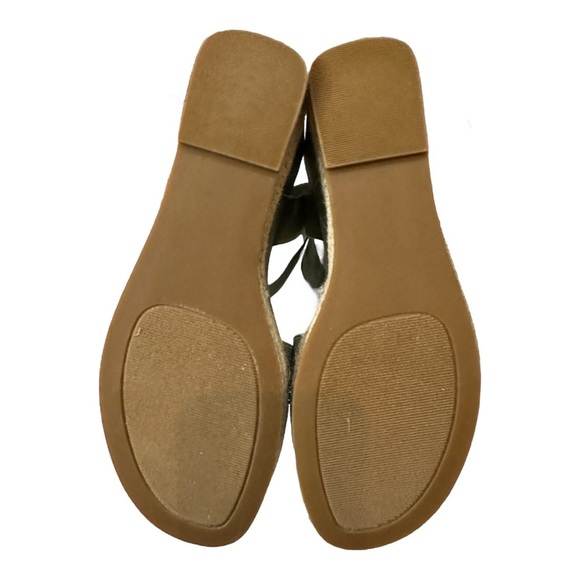 CASLON Green Suede Espadrilles Wedge Sandals Size 8 - Picture 6 of 6